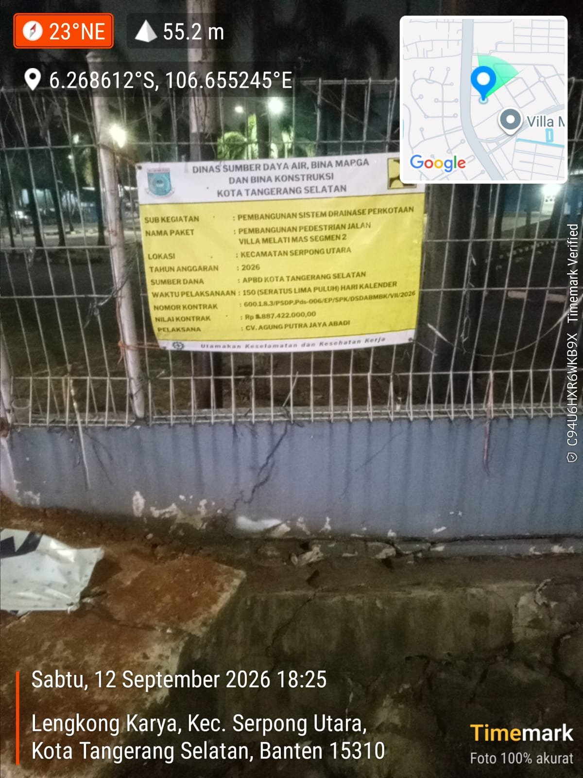 Rp2.887.422.000 untuk Drainase, Publik Soroti Kondisi Pekerjaan di Villa Melati Mas